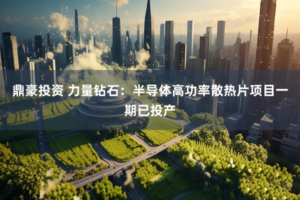 鼎豪投资 力量钻石：半导体高功率散热片项目一期已投产