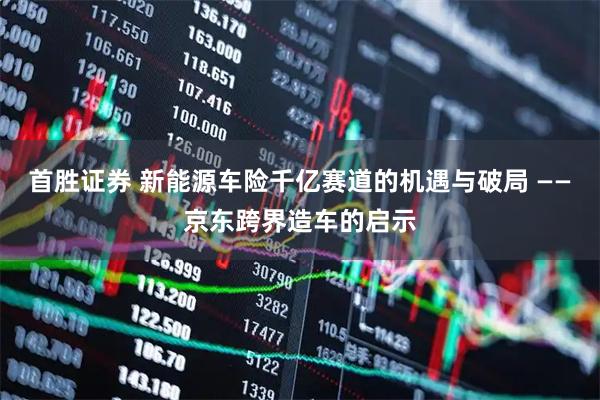 首胜证券 新能源车险千亿赛道的机遇与破局 ——京东跨界造车的启示