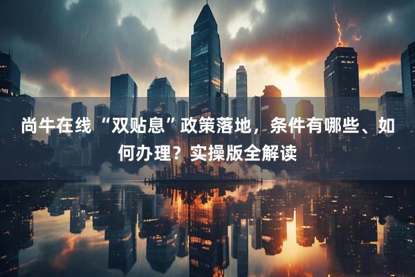 尚牛在线 “双贴息”政策落地，条件有哪些、如何办理？实操版全解读