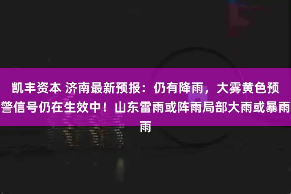 凯丰资本 济南最新预报：仍有降雨，大雾黄色预警信号仍在生效中！山东雷雨或阵雨局部大雨或暴雨